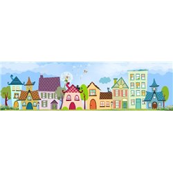 Цветные домики - Фотообои детские - Модульная картины, Репродукции, Декоративные панно, Декор стен