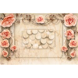 Розы вокруг колонн - 3D фотообои - Модульная картины, Репродукции, Декоративные панно, Декор стен