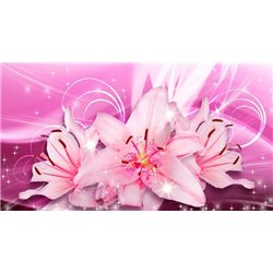 Розовое сияние - 3D фотообои - Модульная картины, Репродукции, Декоративные панно, Декор стен