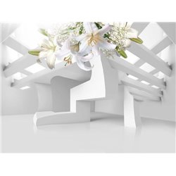 Лилии и геометрия - 3D фотообои - Модульная картины, Репродукции, Декоративные панно, Декор стен