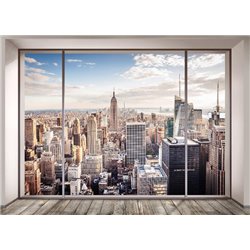 Вид из окна на Нью-Йорк - Фотообои Современный город - Модульная картины, Репродукции, Декоративные панно, Декор стен