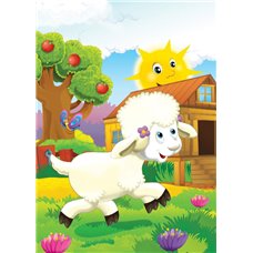 Картина на холсте по фото Модульные картины Печать портретов на холсте Веселая овечка - Фотообои детские