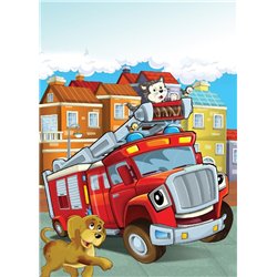 Пожарная машина - Фотообои детские - Модульная картины, Репродукции, Декоративные панно, Декор стен