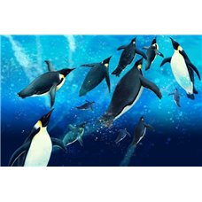 Картина на холсте по фото Модульные картины Печать портретов на холсте Стая пингвинов - Фотообои детские