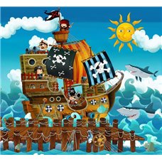Картина на холсте по фото Модульные картины Печать портретов на холсте Пиратский корабль - Фотообои детские