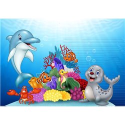 Подводная компания - Фотообои детские - Модульная картины, Репродукции, Декоративные панно, Декор стен
