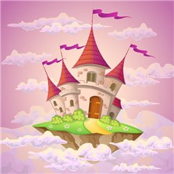 Замок в облаках - Фотообои детские - Модульная картины, Репродукции, Декоративные панно, Декор стен