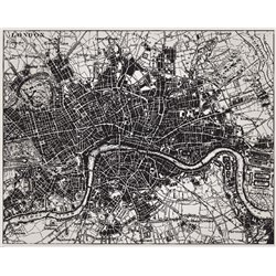 Чёрно-белая карта Лондона - Фотообои карта мира - Модульная картины, Репродукции, Декоративные панно, Декор стен