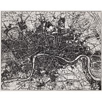 Портреты картины репродукции на заказ - Чёрно-белая карта Лондона - Фотообои карта мира