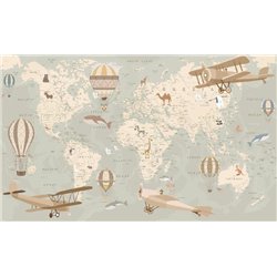 Карта с аэропланами - Фотообои карта мира - Модульная картины, Репродукции, Декоративные панно, Декор стен