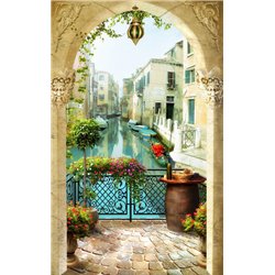 Венецианский канал за окном - Фотообои Фрески - Модульная картины, Репродукции, Декоративные панно, Декор стен