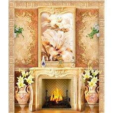 Картина на холсте по фото Модульные картины Печать портретов на холсте Лилии и огонь - Фотообои Интерьеры