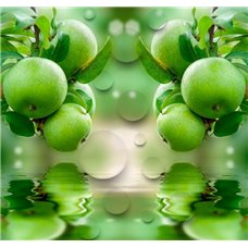 Картина на холсте по фото Модульные картины Печать портретов на холсте Зеленые яблоки - Фотообои Еда и напитки