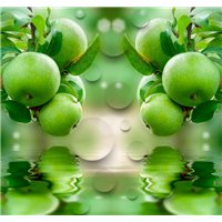 Портреты картины репродукции на заказ - Зеленые яблоки - Фотообои Еда и напитки