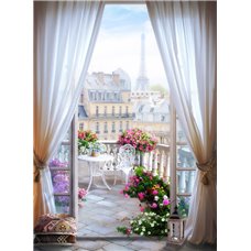 Картина на холсте по фото Модульные картины Печать портретов на холсте Утро в Париже - Фотообои Фрески
