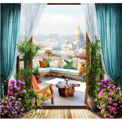 Солнце на балконе - Фотообои Фрески - Модульная картины, Репродукции, Декоративные панно, Декор стен