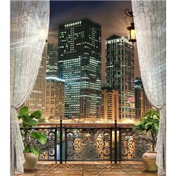 Вид на ночной мегаполис - Вид из окна - Модульная картины, Репродукции, Декоративные панно, Декор стен