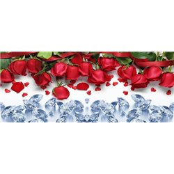 Алые розы с алмазами - Фотообои цветы - Модульная картины, Репродукции, Декоративные панно, Декор стен
