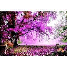 Картина на холсте по фото Модульные картины Печать портретов на холсте Цветущее дерево в лесу - Фотообои Животные