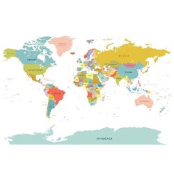 Южная полярная область земного шара - Фотообои карта мира - Модульная картины, Репродукции, Декоративные панно, Декор стен