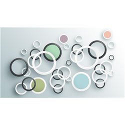 Разноцветные кольца - 3D фотообои - Модульная картины, Репродукции, Декоративные панно, Декор стен