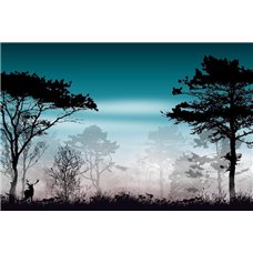 Картина на холсте по фото Модульные картины Печать портретов на холсте Тихая ночь в лесу - Фотообои Арт
