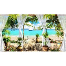 Тропический пляж - Фотообои Фрески - Модульная картины, Репродукции, Декоративные панно, Декор стен