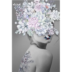 Девушка с цветами - Фотообои Креатив - Модульная картины, Репродукции, Декоративные панно, Декор стен