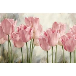 Розовые тюльпаны - Фотообои цветы - Модульная картины, Репродукции, Декоративные панно, Декор стен