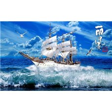 Картина на холсте по фото Модульные картины Печать портретов на холсте Белый корабль - Фотообои Море
