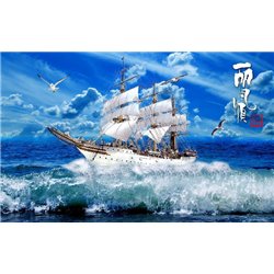 Белый корабль - Фотообои Море - Модульная картины, Репродукции, Декоративные панно, Декор стен