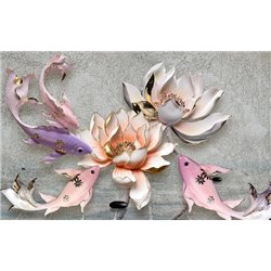 Розовые рыбки - 3D фотообои - Модульная картины, Репродукции, Декоративные панно, Декор стен