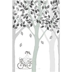 Девушка на велосипеде - Дизайнерские - Модульная картины, Репродукции, Декоративные панно, Декор стен