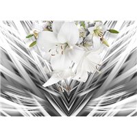Букет белых цветов - 3D фотообои|3Д обои для зала