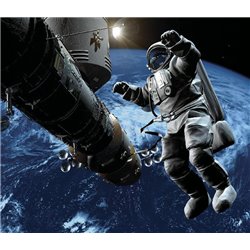 Астронавт в космосе - Дизайнерские - Модульная картины, Репродукции, Декоративные панно, Декор стен