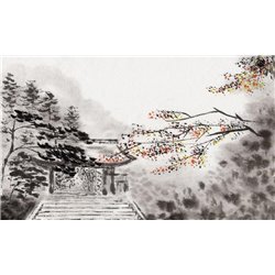 Рисунок Японского сада - Дизайнерские - Модульная картины, Репродукции, Декоративные панно, Декор стен