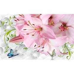Розовая лилия - Фотообои цветы - Модульная картины, Репродукции, Декоративные панно, Декор стен