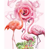 Портреты картины репродукции на заказ - Фламинго - Фотообои Животные|птицы