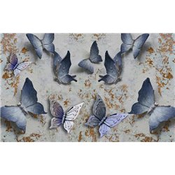 Серебристые бабочки - 3D фотообои - Модульная картины, Репродукции, Декоративные панно, Декор стен