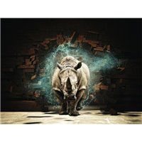 Портреты картины репродукции на заказ - Огромный носорог - Фотообои Животные