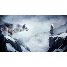 Картина на холсте по фото Модульные картины Печать портретов на холсте Большой волк - Фотообои Животные
