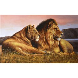 Пара львов - Фотообои Животные - Модульная картины, Репродукции, Декоративные панно, Декор стен