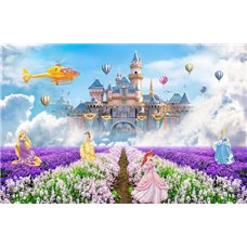 Картина на холсте по фото Модульные картины Печать портретов на холсте Принцессы на цветочном поле - Фотообои детские|принцессы и феи