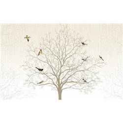 Птицы на дереве - Фотообои Животные|птицы - Модульная картины, Репродукции, Декоративные панно, Декор стен