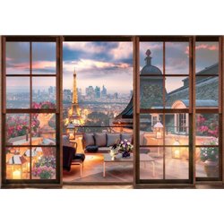 Вечерний Париж - Вид из окна - Модульная картины, Репродукции, Декоративные панно, Декор стен