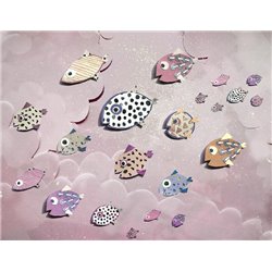 Рыбы в розовом море - Фотообои детские - Модульная картины, Репродукции, Декоративные панно, Декор стен