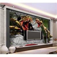 Портреты картины репродукции на заказ - Динозавры - 3D фотообои|3Д обои для зала