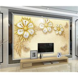 Золото цветов - 3D фотообои|3D цветы - Модульная картины, Репродукции, Декоративные панно, Декор стен