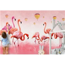 Картина на холсте по фото Модульные картины Печать портретов на холсте Компания фламинго - Фотообои Животные|птицы