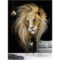 Портреты картины репродукции на заказ - Грустный лев - Фотообои Животные|львы